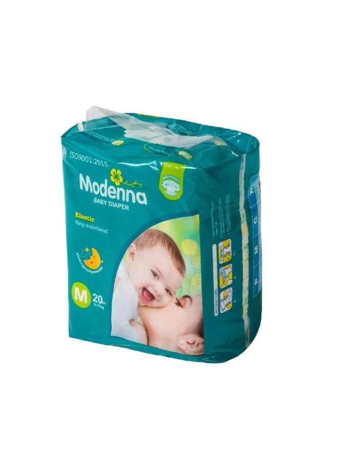 Modenna 20piece Baby Diapers Breathable Lightweight Cotton-soft Dry Super Absorbent - Image 1